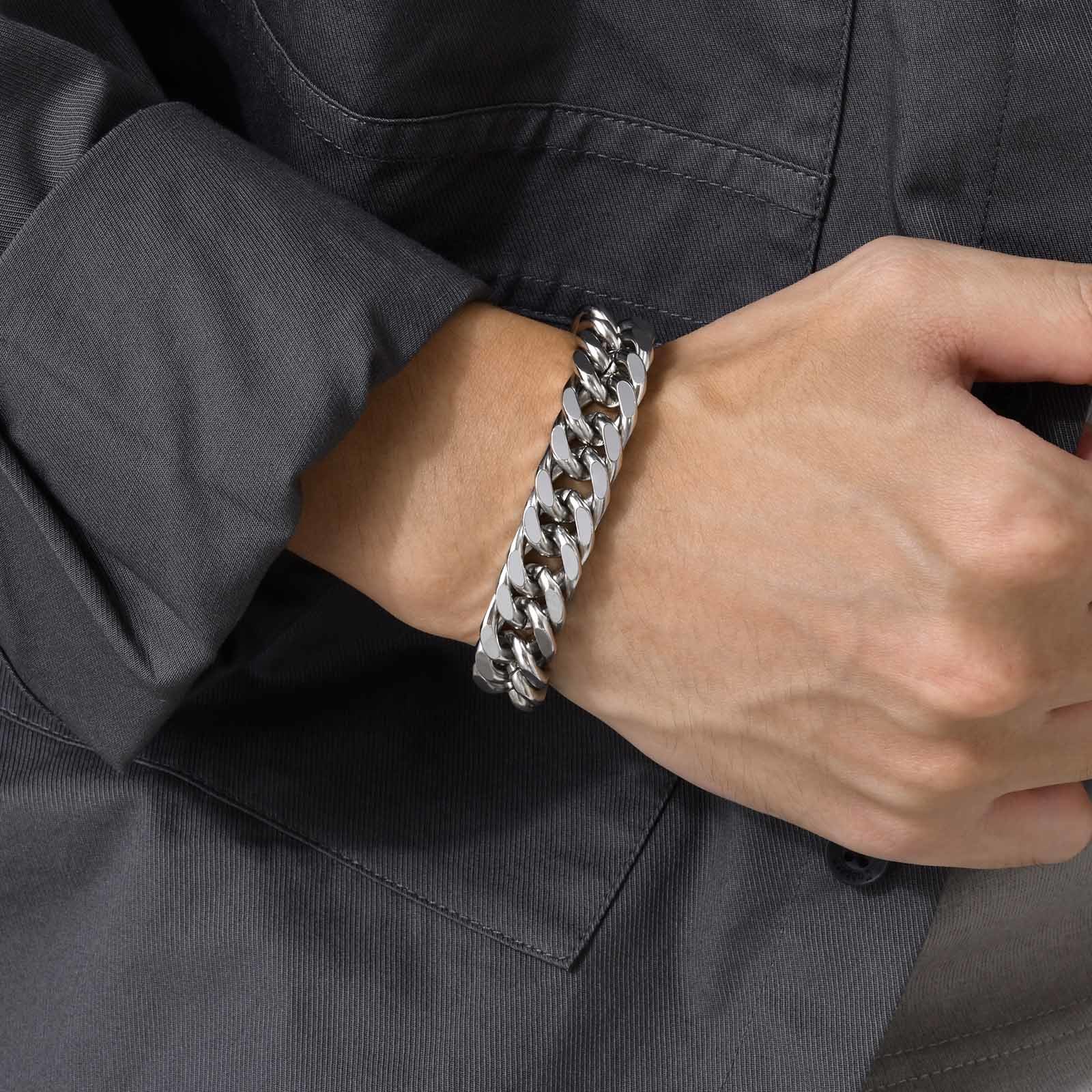 Ceramic Link Bracelet - Bracelets chaîne cubaine en acier inoxydable