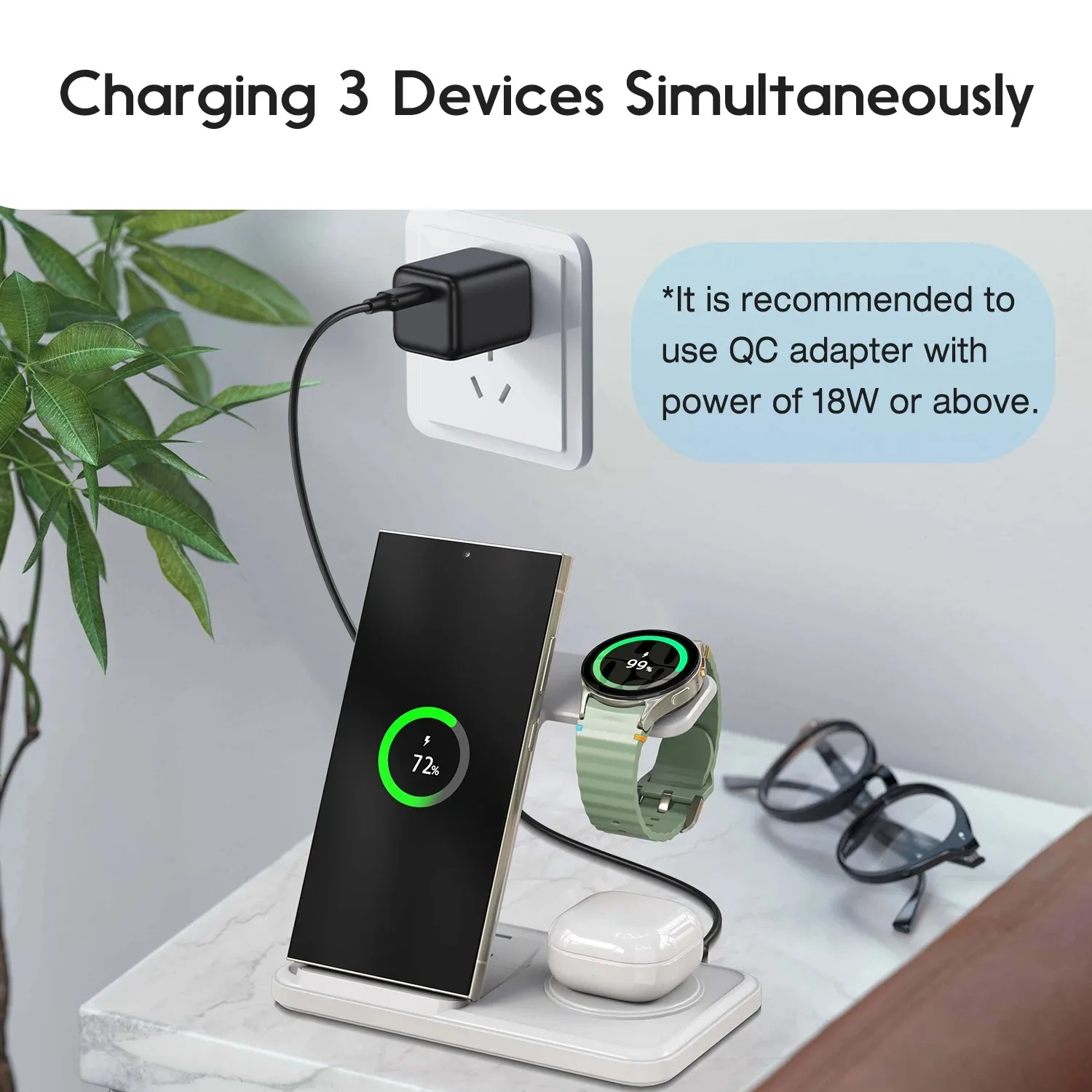 Station de chargeur sans fil 3 - Watch Charger Cable avis et prix