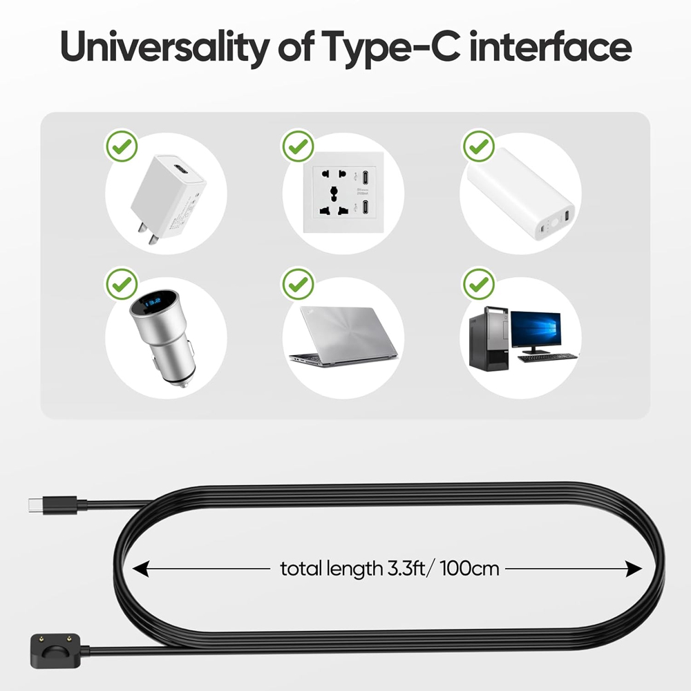 USB-C noir charge rette pour S - Best Smartwatch Accessories avis et prix