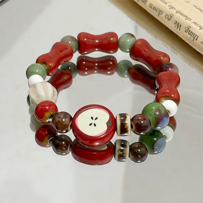 Bracelet rétro imitation pomme - Ceramic Link Bracelet avis et prix